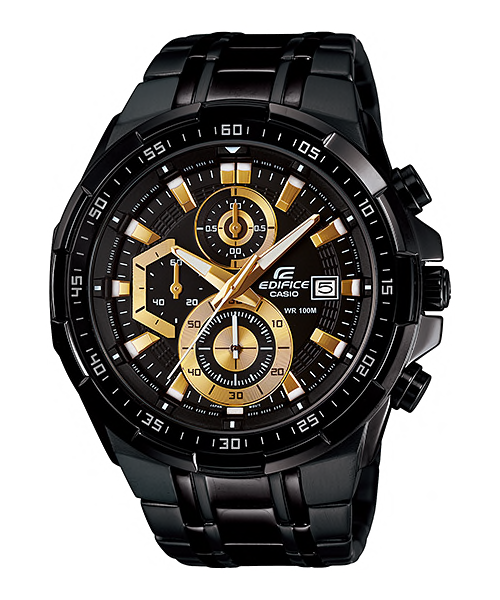 CASIO Edifice Men's BLACK Stainless Steel Chronograph Quartz Watch