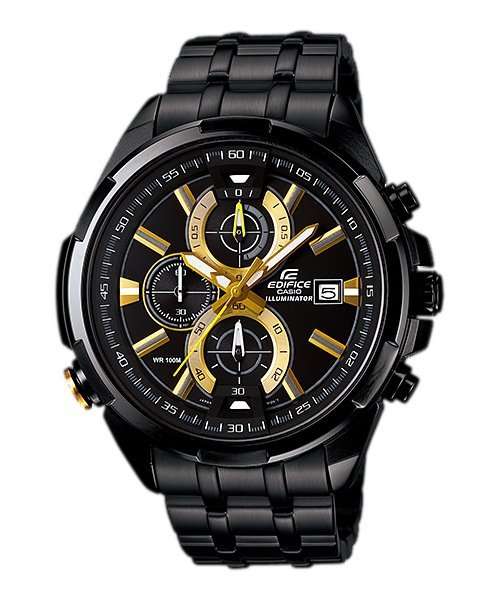 CASIO Edifice Men's BLACK Stainless Steel Chronograph Quartz Watch