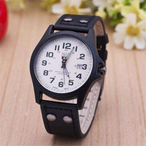 BLACK -- LATEST Military Army Sport CANVAS STYLE- Luxurious MENS watch- SUPER STYLISH!!! LEATHER