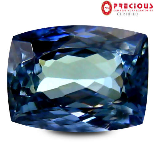 1.34 ct PGTL Certified Mesmerizing Cushion (7 x 5 mm) Bluish Violet Tanzanite