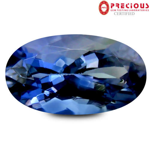 NATURAL 1.13 ct PGTL Certified Shimmering Oval Shape (9 x 5 mm) Bluish Violet Tanzanite