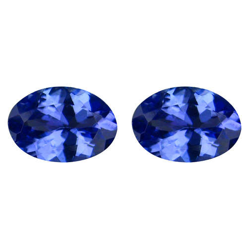 NATURAL 1.02cts PAIR MESMERIZING!!! 100% AA+ GENUINE Natural TANZANITE Bluish Violet - VVS