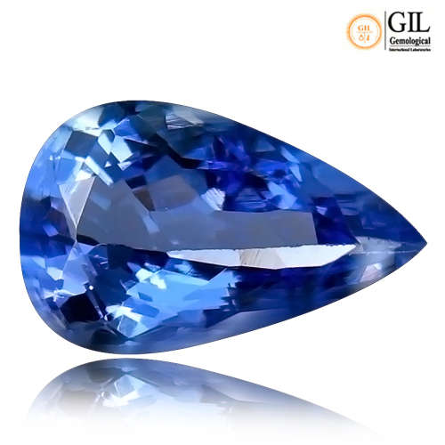 1.55 ct "GIL" CERTIFIED TOP QUALITY BLUISH VIOLET 100% NATURAL TANZANITE