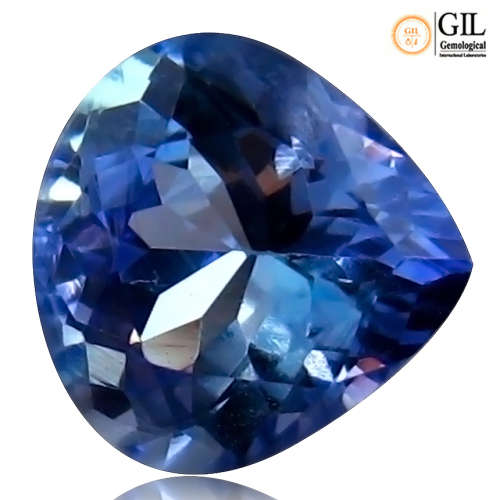 1.34 ct "GIL" CERTIFIED TOP QUALITY BLUISH VIOLET 100% NATURAL TANZANITE