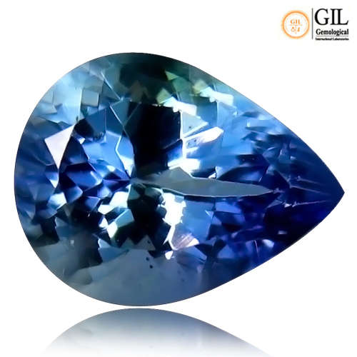 1.46 ct "GIL" CERTIFIED TOP QUALITY BLUISH VIOLET 100% NATURALTANZANITE