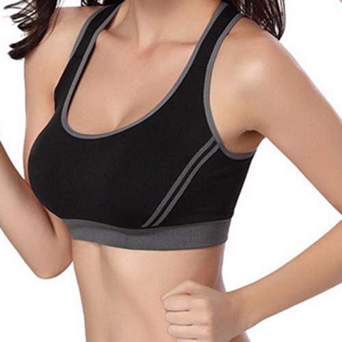 Padded Athletic Womens Gym Fitness Sports Bra/CropTop Stretch Cotton-Seamless SIZE L