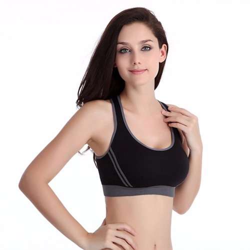 Padded Athletic Womens Gym Fitness Sports Bra/CropTop Stretch Cotton-Seamless SIZE L