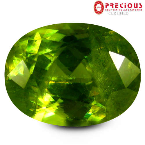 NATURAL 2.23 ct PGTL Certified Dazzling Oval Cut (9 x 7 mm) Un-Heated Sphene Gemstone