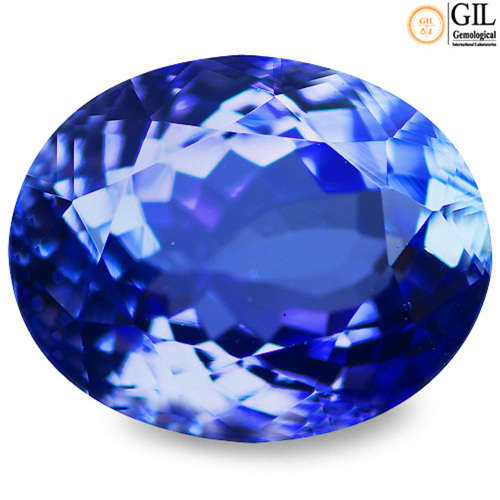 NATURAL 3.08 ct GIL Certified Oval Shape (10 x 8 mm) Bluish Violet Tanzanite Gemstone