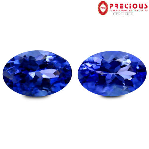 NATURAL 1.10 ct PGTL Certified Astonishing Oval (6 x 4 mm) Purplish Blue Tanzanite