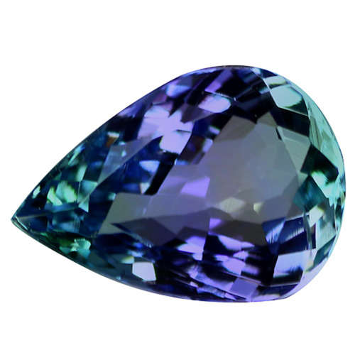 NATURAL! 2.86 Ct IF Fabulous Pear Cut 11 x 8 mm Natural Greenish Purple Blue Tanzanite
