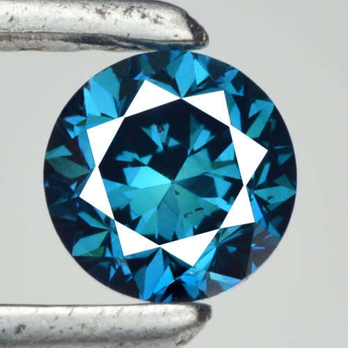 ***CERTIFIED**SEE VIDEO**0.39CT NATURAL RARE SPARKLING FANCY BLUE COLOR ROUND CUT DIAMOND SI1