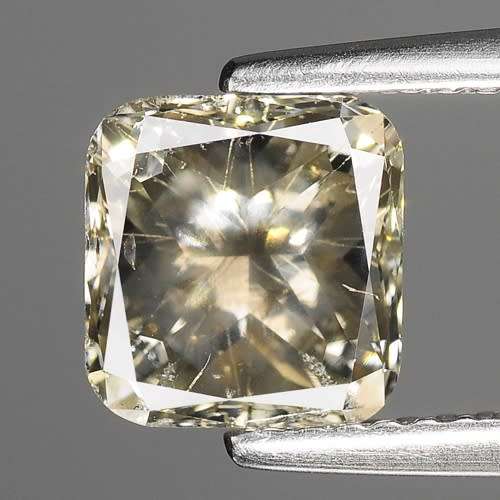 ***CERTIFIED**SEE VIDEO**1.94CT NATURAL RARE SPARKLING FANCY YELLOWISH GRAY CUSHION CUT DIAMOND+-SI2