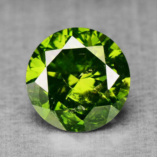 ***CERTIFIED**SEE VIDEO**0.41CT NATURAL RARE SPARKLING FANCY GREEN COLOR ROUND CUT DIAMOND +-SI2
