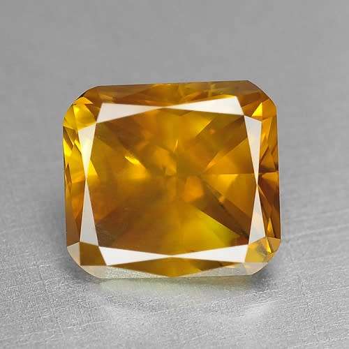 ***CERTIFIED***1.18CT NATURAL SPARKLING RARE FANCY GOLDEN YELLOW COLOR CUSHION CUT DIAMOND SI1+-