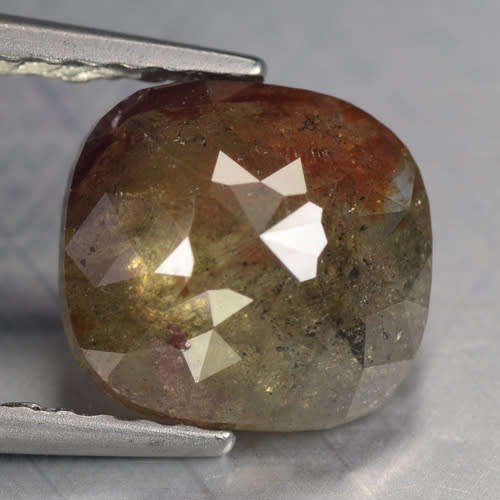 ***CERTIFIED***1.62CT NATURAL SPARKLING RARE FANCY GRAYISH RED CUSHION CUT DIAMOND +-I2