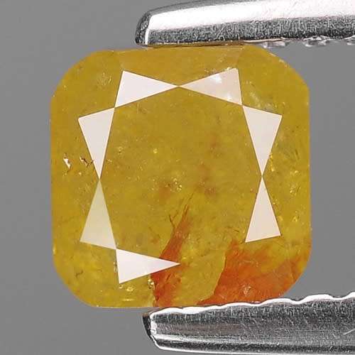 UNTREATED***CERTIFIED****1.12CT NATURAL SPARKLING FANCY YELLOW RED COLOR CUSHION CUT DIAMOND I1+-