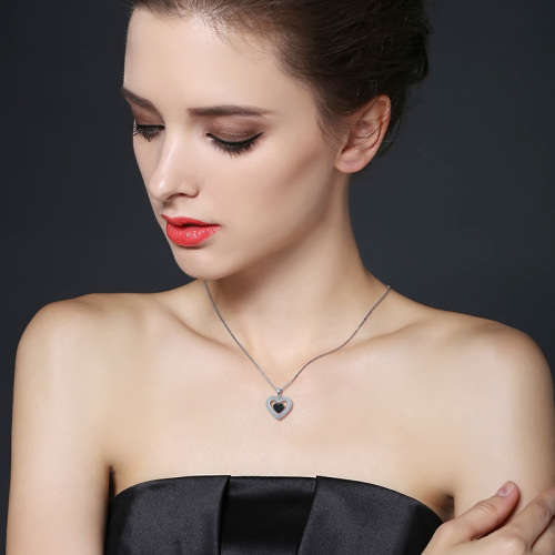Elegant Black Simulated Stone Pave Set Necklace
