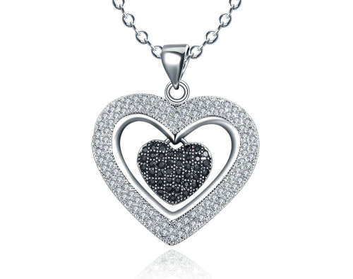 Elegant Black Simulated Stone Pave Set Necklace