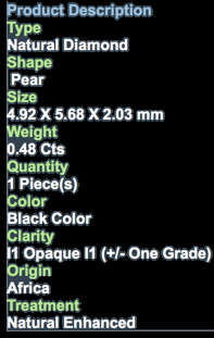 ***SEE VIDEO***0.48CT NATURAL SPARKLING RARE FANCY BLACK COLOR ROUND CUT DIAMOND I1+-