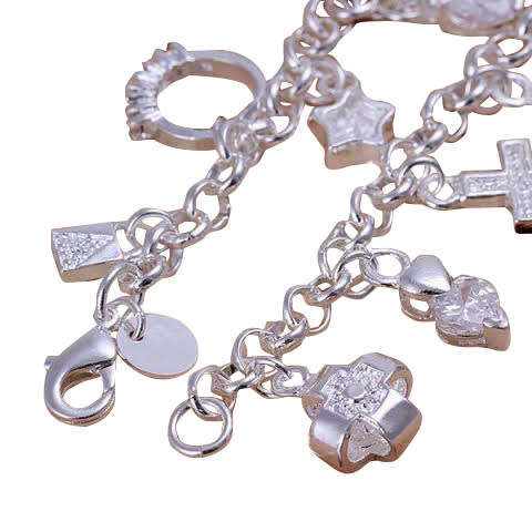 Beautiful! 925 Silver - Filled Charm Bracelet - Exquisite!