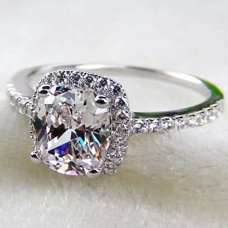 Phenomenal Princess Cushion Cut 2 Ct Simulated Diamond Ring