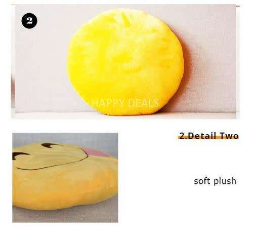 32cm Emoji Smiley Emoticon Yellow Round Cushion Pillow Stuffed Plush Soft Toy