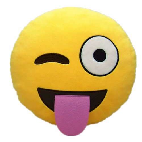 32cm Emoji Smiley Emoticon Yellow Round Cushion Pillow Stuffed Plush Soft Toy