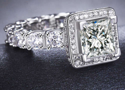 Classy Stylish Pave Set Simulated Diamond Band Ring