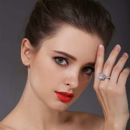 Classy Stylish Pave Set Simulated Diamond Band Ring