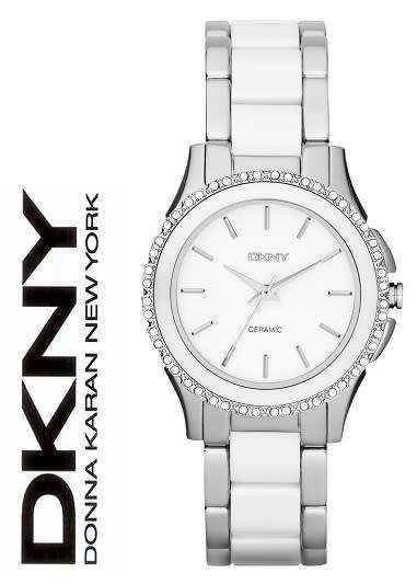 DEMO - NO BOX - DKNY CERAMIC AND CRYSTAL LADIES WATCH (NY8818)
