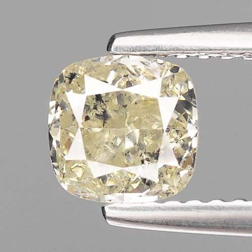 CERTIFIED**SEE VIDEO*1.04CT NATURAL SPARKLING RARE FANCY YELLOWISH COLOR CUSHION CUT DIAMOND SI2+-