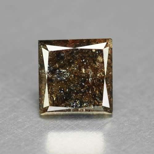 CERTIFIED**SEE VIDEO*0.74CT NATURAL SPARKLING RARE FANCY BROWNISH RED COLOR PRINCESS CUT DIAMOND