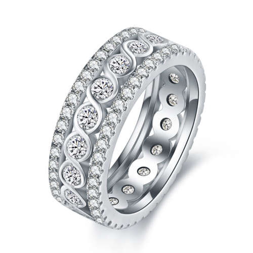 Excellent Quality Simulated Diamond Band Ring with Accents