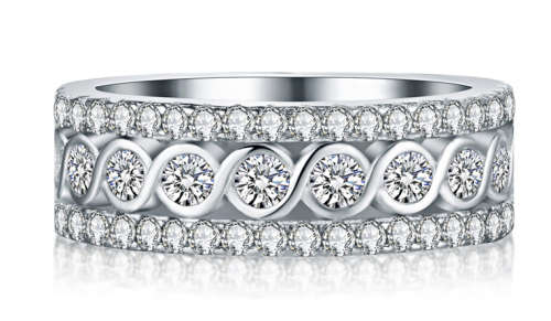 Excellent Quality Simulated Diamond Band Ring with Accents