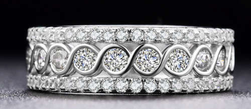 Excellent Quality Simulated Diamond Band Ring with Accents