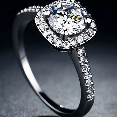 Alluring Simulated Diamond Ring with Accents