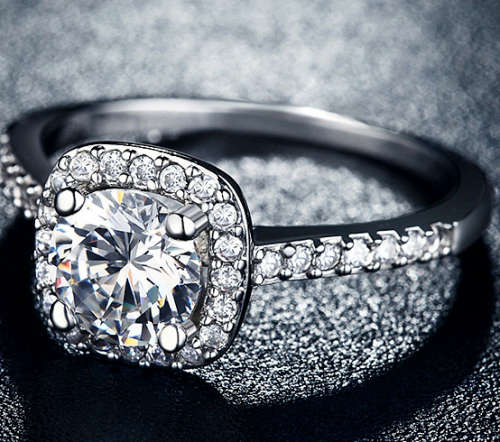 Alluring Simulated Diamond Ring with Accents