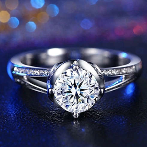 Simulated Diamond Ring with Accents