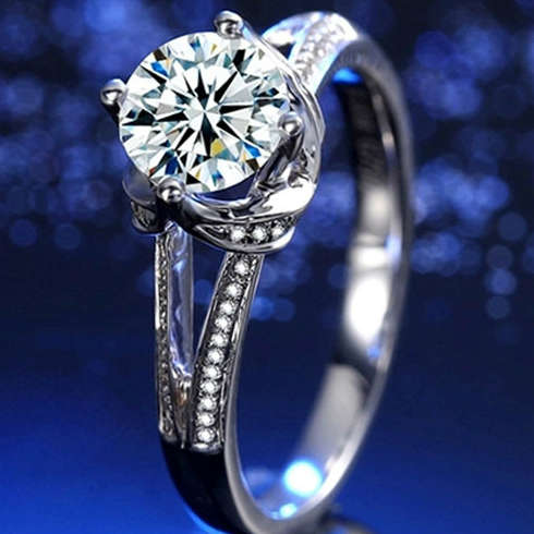 Simulated Diamond Ring with Accents