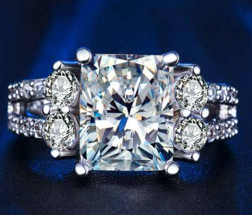 Magnificent Simulated Diamond Ring with Accents