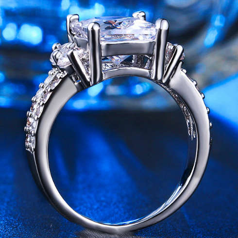 Magnificent Simulated Diamond Ring with Accents