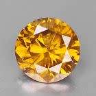 CERTIFIED***0.25CT NATURAL SPARKLING RARE FANCY ORANGE COLOR ROUND CUT DIAMOND SI2+-