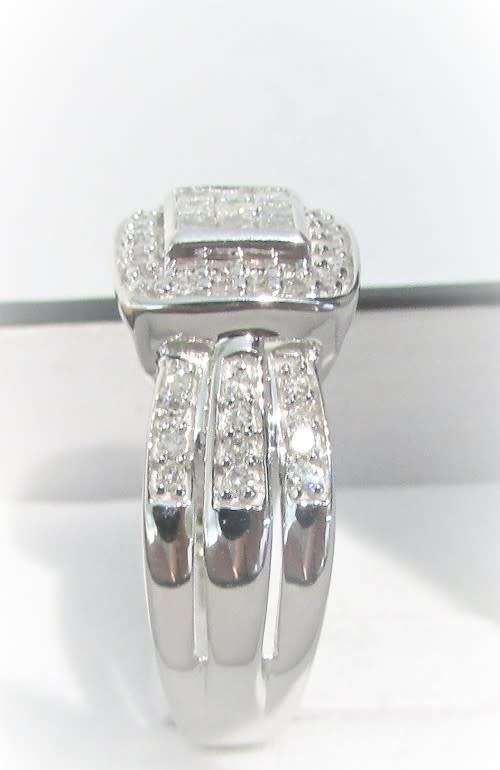 **BRILLIANT BUY [R45042]** 3 ROW DESIGN [1.00ct] DIAMOND RING [WHITE GOLD]