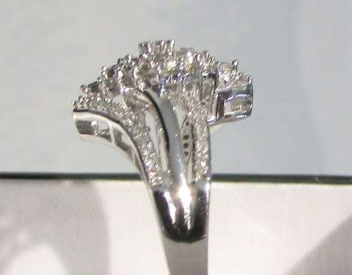 **ULTRA SPARKLY [R40258]** TWIST DESIGN [0.750ct] DIAMOND [H / SI3] RING [WHITE GOLD]