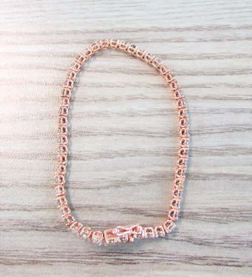 **MASSIVE DEAL [R101638]** DIAMOND [7.00cts] TENNIS BRACELET ROUND CUT [18KT ROSE GOLD]