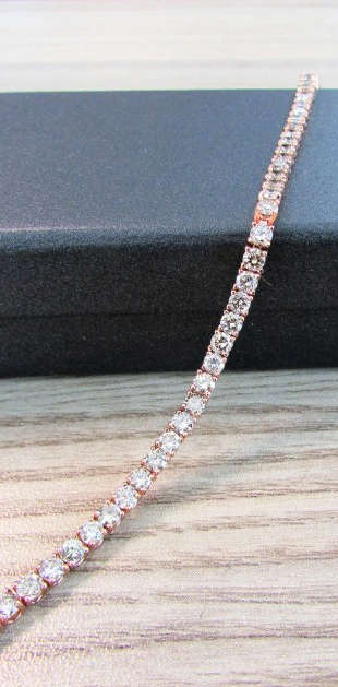 **SUPER DEAL | R101638** DIAMOND | 5.750cts | TENNIS BRACELET ROUND CUT |18KT ROSE GOLD