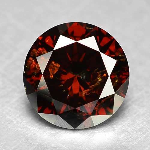 **EGL CERT COMPULSORY FEE**1.018CT NATURAL FANCY ENHANCED DEEP ORANGE COLOR ROUND CUT DIAMOND I2+-