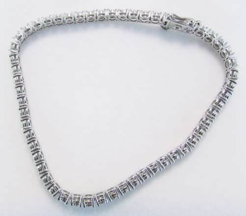 **SUPER GORGEOUS [R66127]** DIAMOND [3.00cts] TENNIS BRACELET ROUND CUT [18KT WHITE GOLD]
