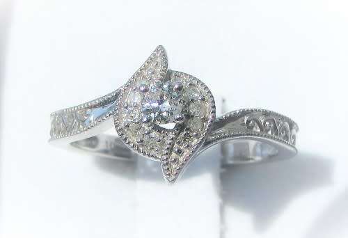 **NEW RANGE [R20412]** PROMISE DESIGN [0.225ct] ROUND CUT DIAMOND RING [WHITE GOLD]